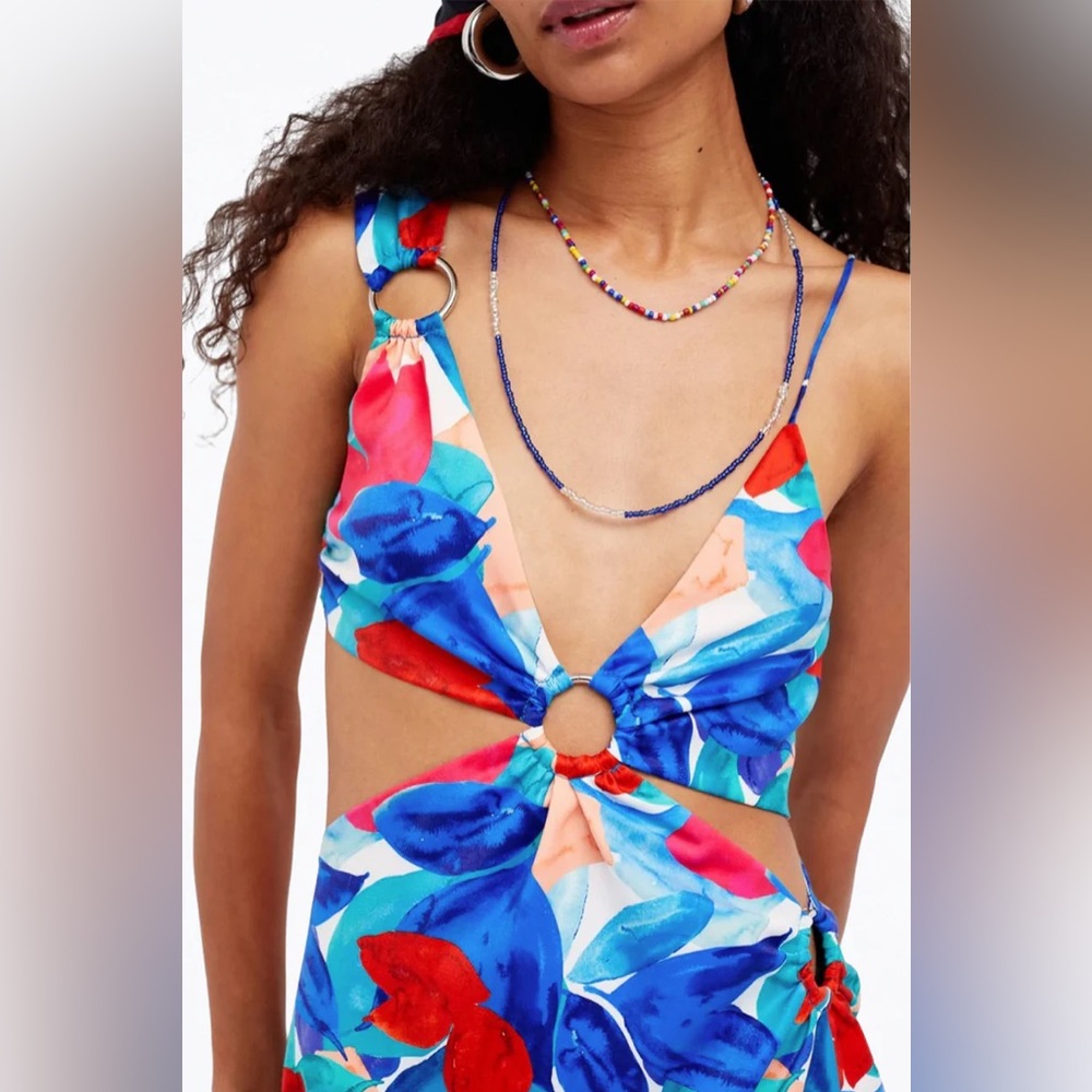 FOR LOVE AND LEMONS -‎ LORENZA CUTOUT SATIN MINI DRESS - Picture 3 of 12